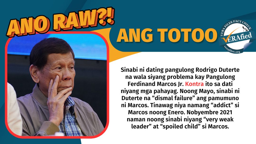 FACT CHECK: Duterte nag-flip-flop ulit tungkol kay Marcos, status ng ‘opposition’