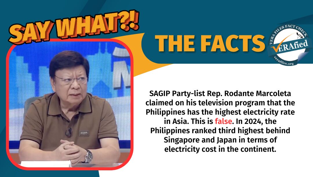 In 2024, the Philippines ranked third highest behind Singapore and Japan in terms of electricity cost in Asia.