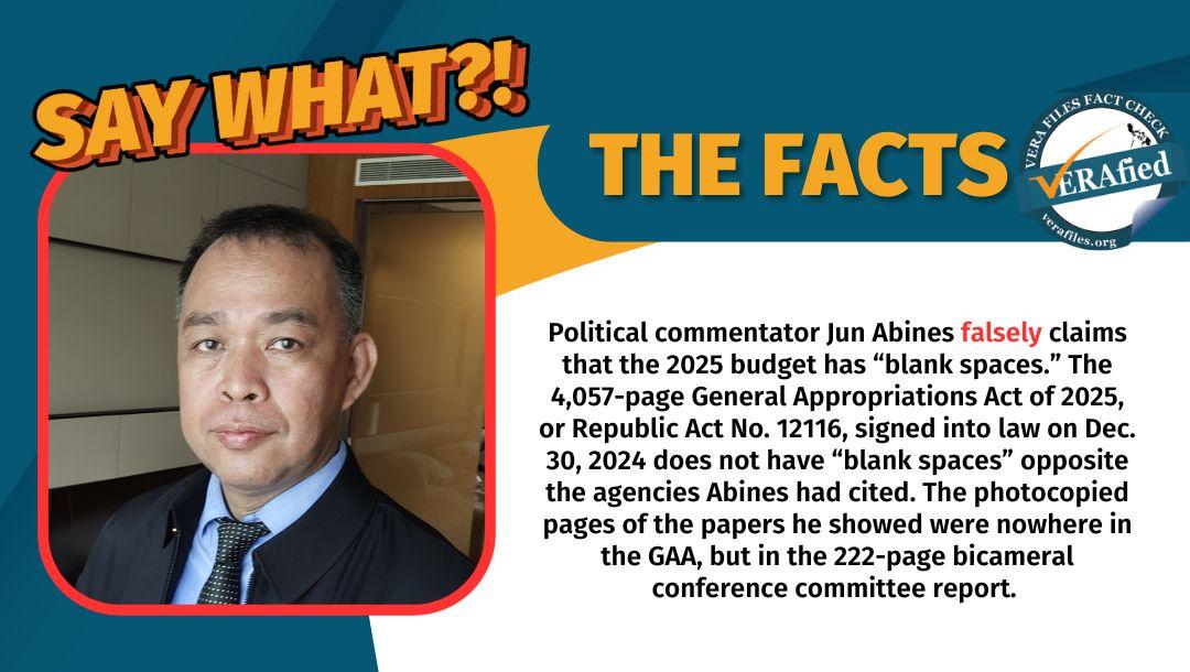 The pages Abines showed in his post were not in the GAA but in the bicameral committee report.