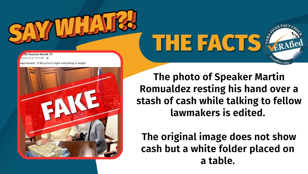 FACT CHECK: Photo of Romualdez, congressmen with stash of cash FAKE