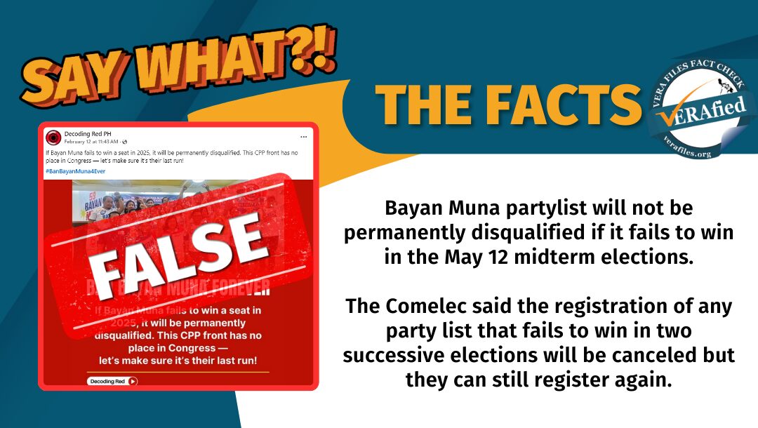 FACT CHECK: Bayan Muna will NOT be permanently disqualified