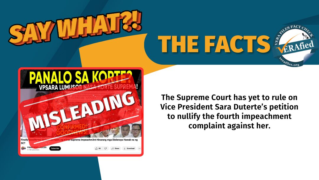 FACT CHECK: SC has NOT ruled on petition to block Sara impeachment trial