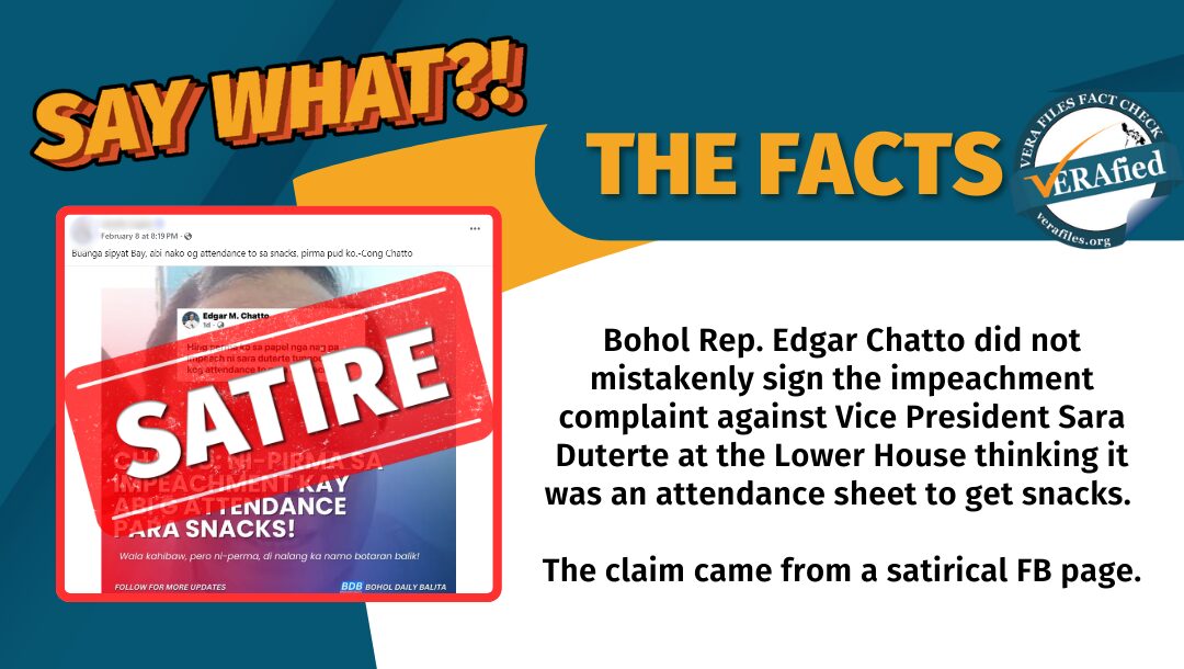 FACT CHECK: Bohol solon did NOT mistake impeachment complaint for attendance sheet