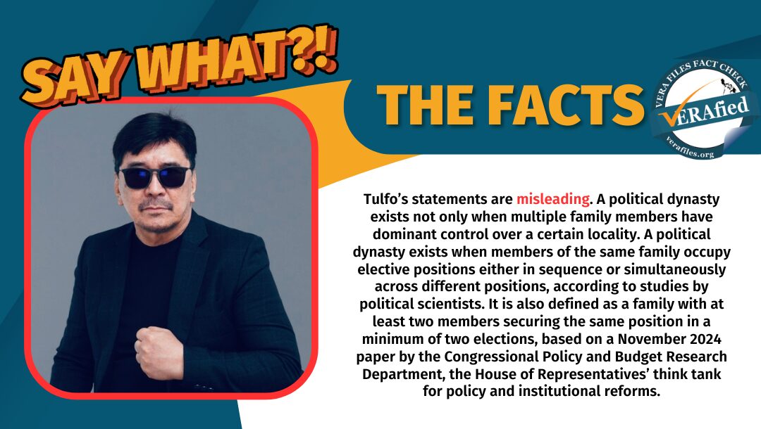 According to studies published by political scientists, a political dynasty occurs when members of the same family occupy elective positions either in sequence for the same position or simultaneously across different positions. 