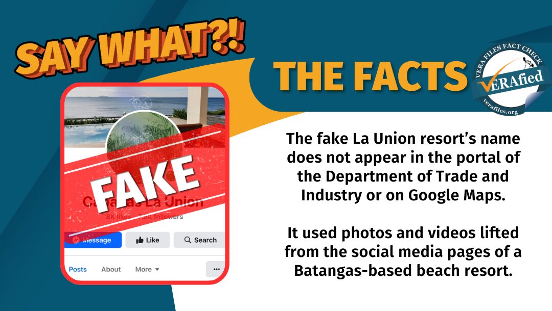 FACT CHECK: FB page posing as La Union resort a SCAM