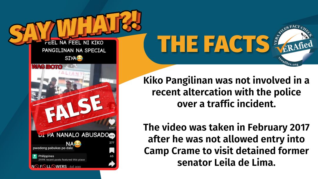 FACT CHECK: Video of Kiko Pangilinan arguing with cops is OLD footage