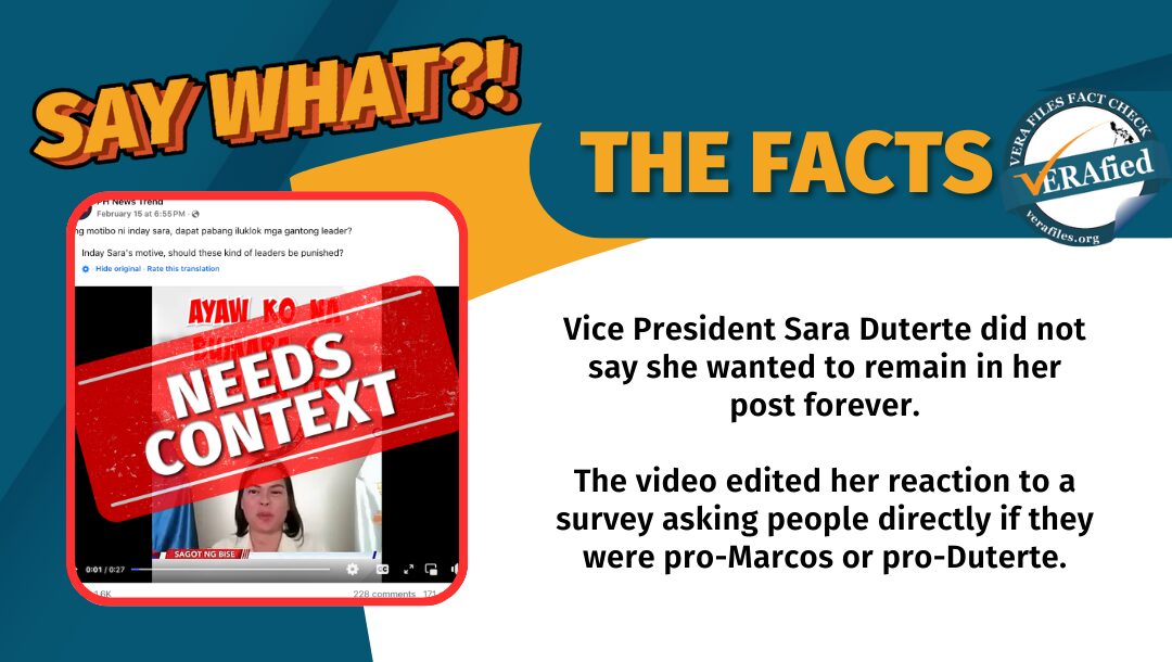 FACT CHECK: Video of Sara keeping VP post ‘forever’ NEEDS CONTEXT