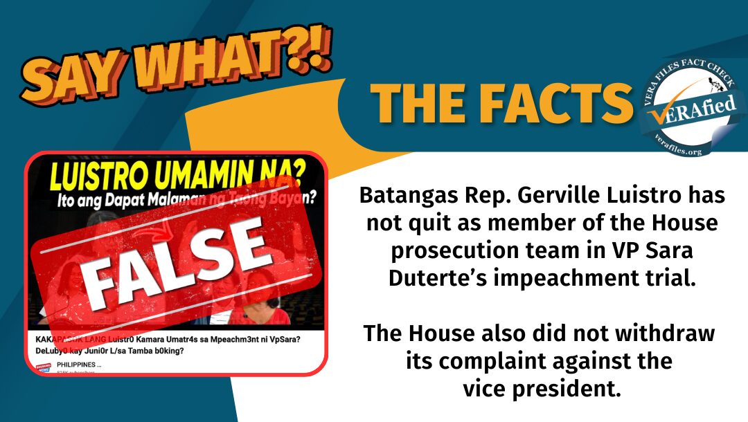 FACT CHECK: Luistro, House NOT backing out from Sara impeachment