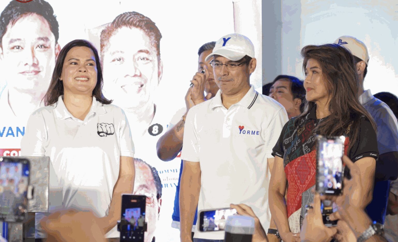 Sen. Imee Marcos with Vice President Sara Duterte and former Manila mayor Isko Moreno at a campaign rally in Tondo on April 25, 2025. PHOTO: Senator Imee R. Marcos official Facebook page.