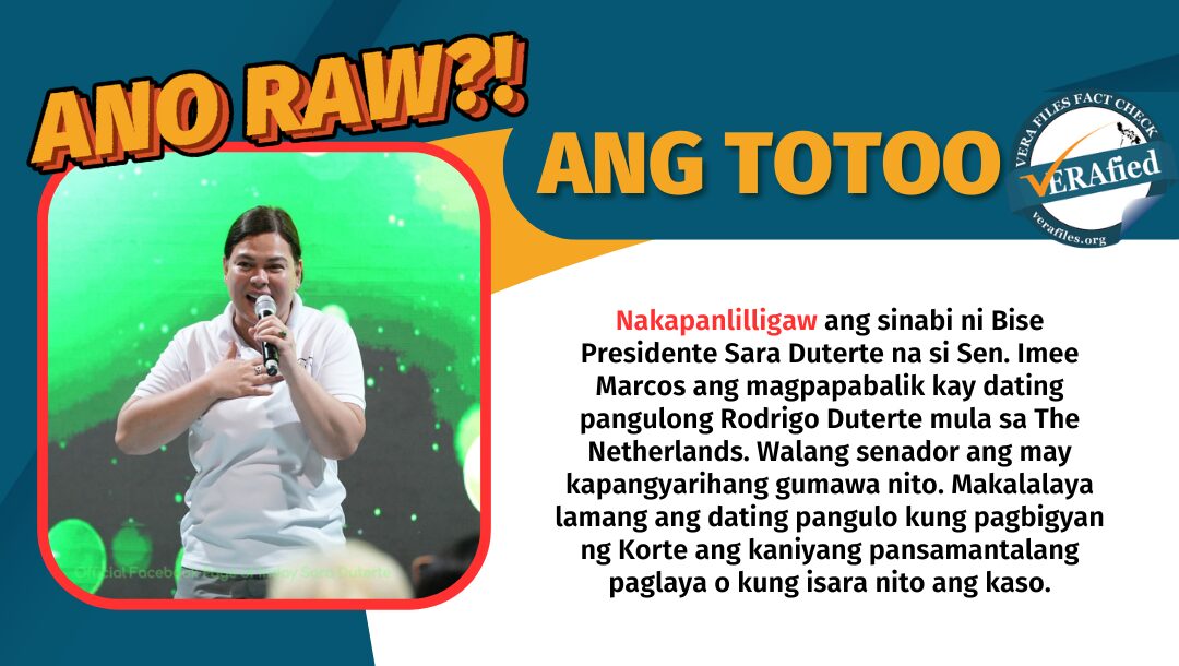 Hindi bastang makalalaya si Rodrigo Duterte maliban kung aprubahan ng ICC ang kanyang pansamantalang paglaya. Walang kapangyarihan ang isang senador na iuwi siya mula sa pagkakakulong.