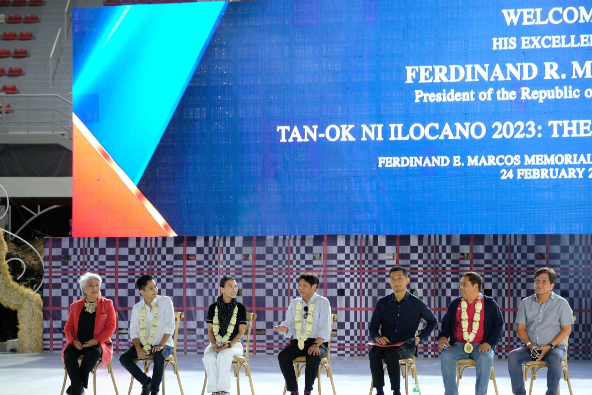 President Bongbong Marcos was present at the Tan-ok festival at the Ferdinand E. Marcos Memorial Stadium in Laoag City on Feb. 24, 2023. PHOTO: Provincial Government of Ilocos Norte Facebook page.