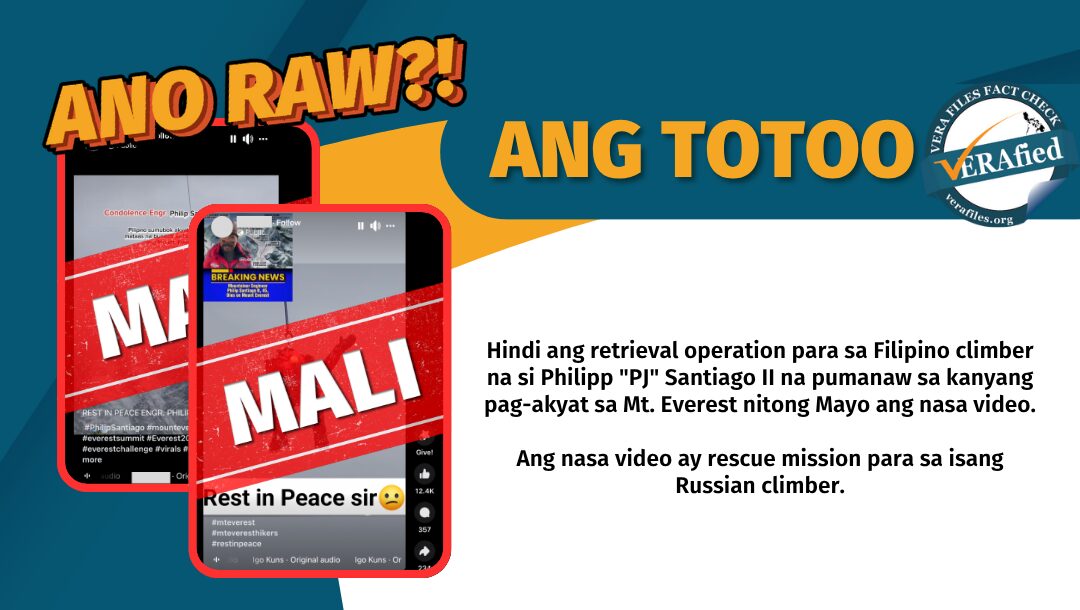FACT CHECK: Video NOT of Filipino climber who died on Mt. Everest