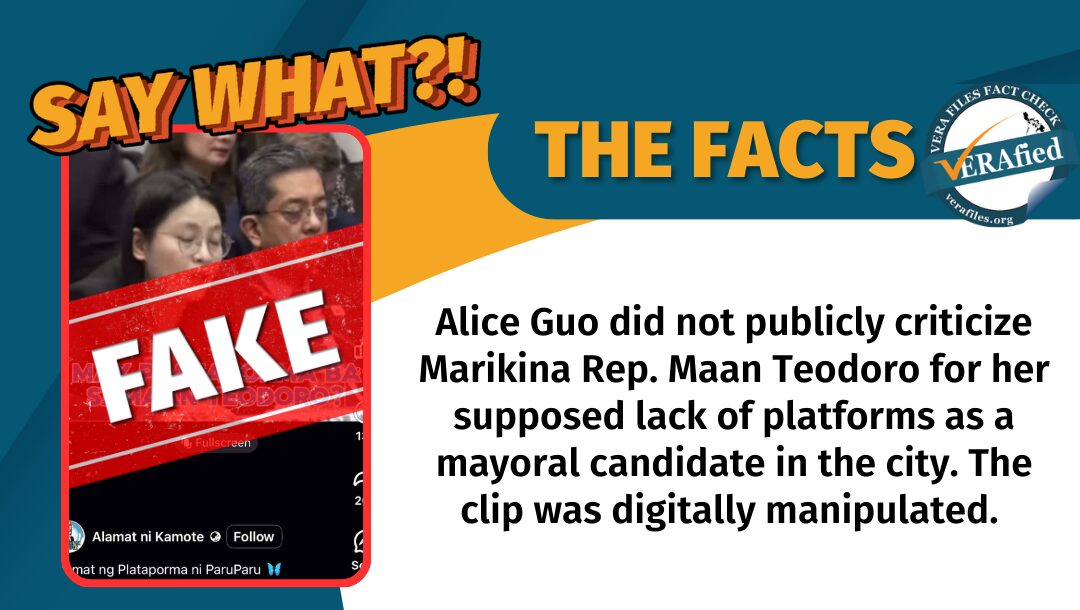 FACT CHECK: Clip of Alice Guo criticizing Marikina mayoral bet FAKE
