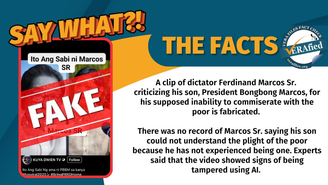 FACT CHECK: Clip of Marcos Sr. criticizing Bongbong FABRICATED