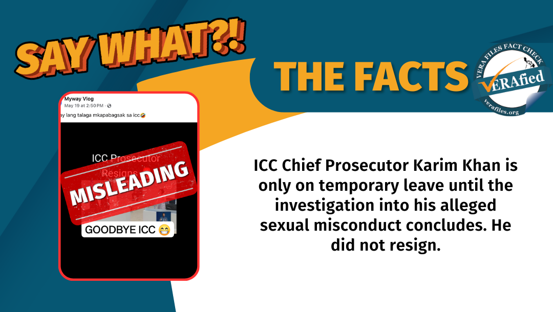 ICC Chief Prosecutor Karim Khan is on temporary leave, contrary to a misleading claim that he resigned.