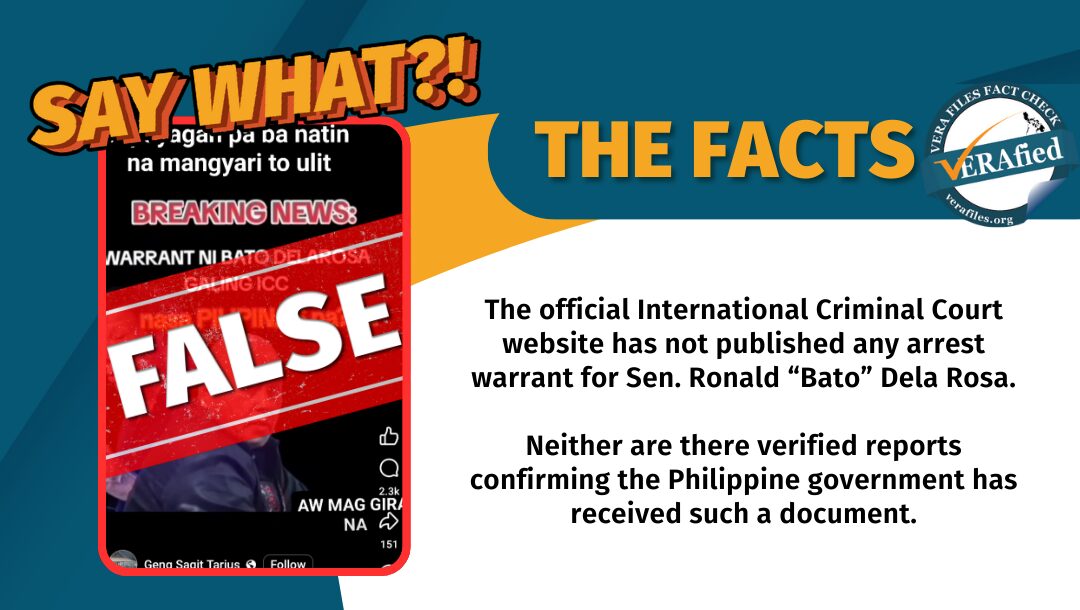 FACT CHECK: NO ICC arrest warrant for Bato dela Rosa