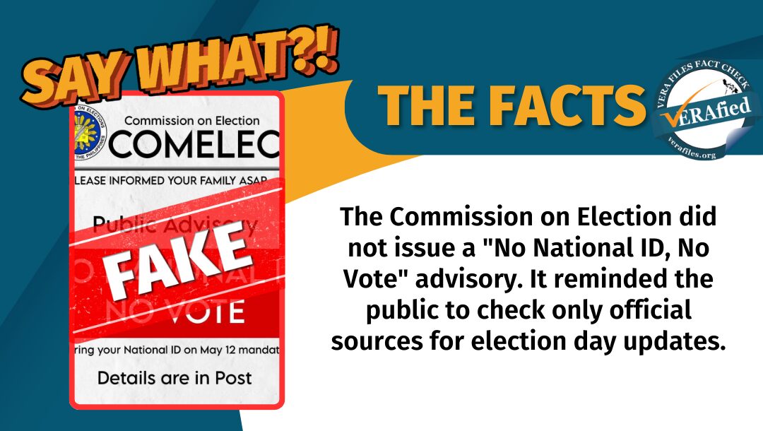 FACT CHECK: No national ID, no vote policy FAKE