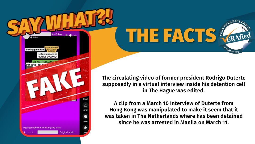 FACT CHECK: Video of Duterte ‘inside ICC detention cell’ EDITED