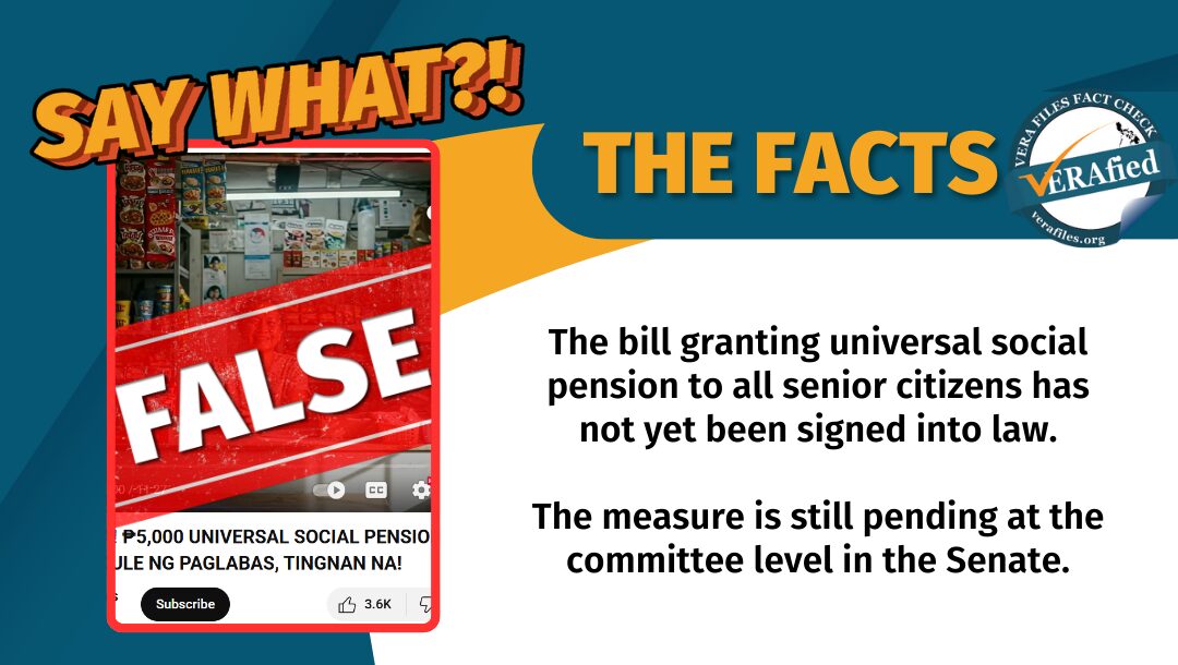 FACT CHECK: P5K social pension for senior citizens NOT yet a law