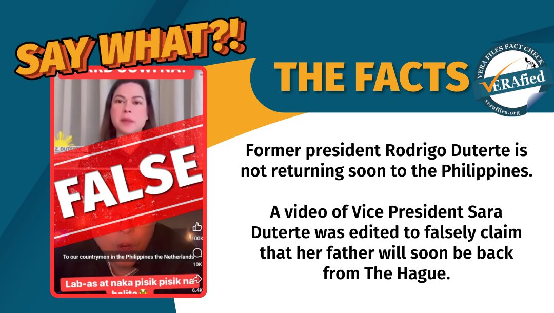 FACT CHECK: VP Sara Duterte did NOT say father is returning from The Hague