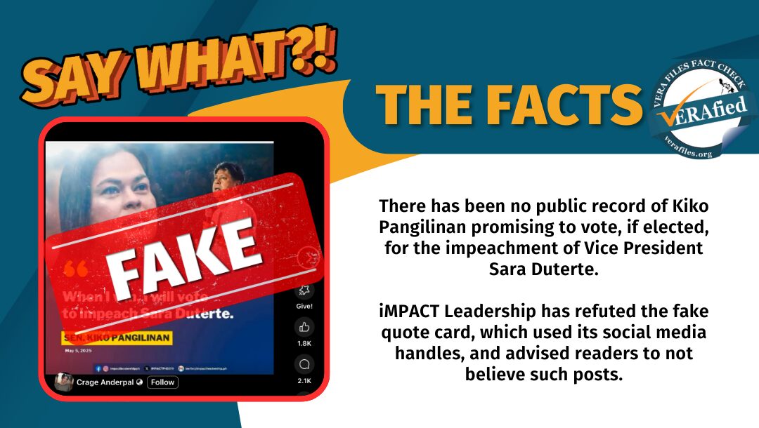 FACT CHECK: Kiko Pangilinan ‘vote’ for VP Sara’s impeachment FAKE