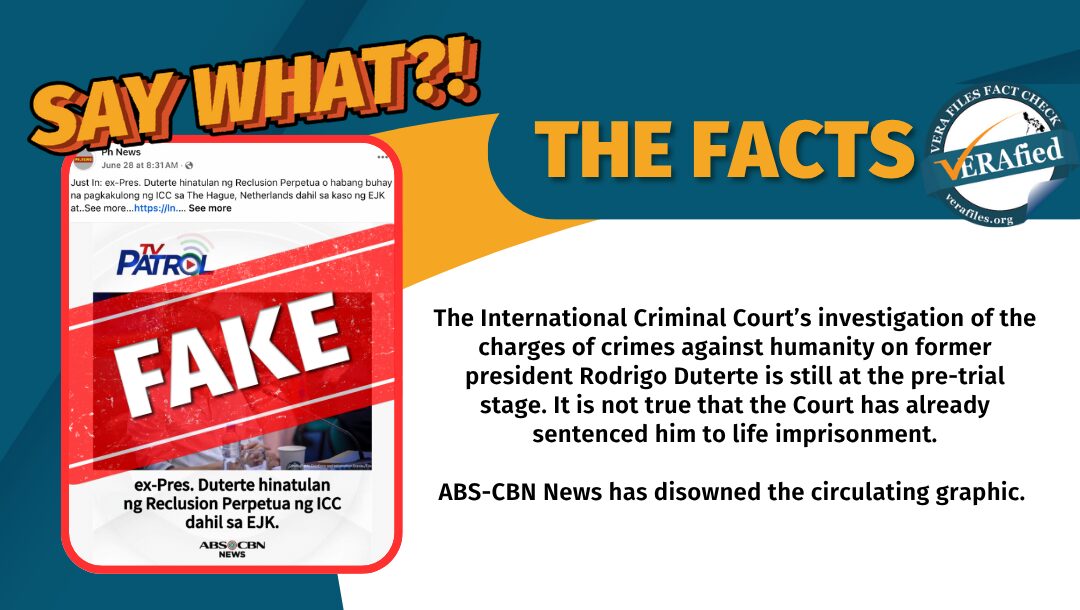 FACT CHECK: Graphic on ‘ICC convicting Duterte with life imprisonment’ FAKE