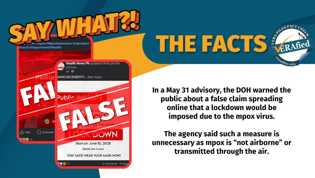 FACT CHECK: DOH says NO lockdown due to monkeypox