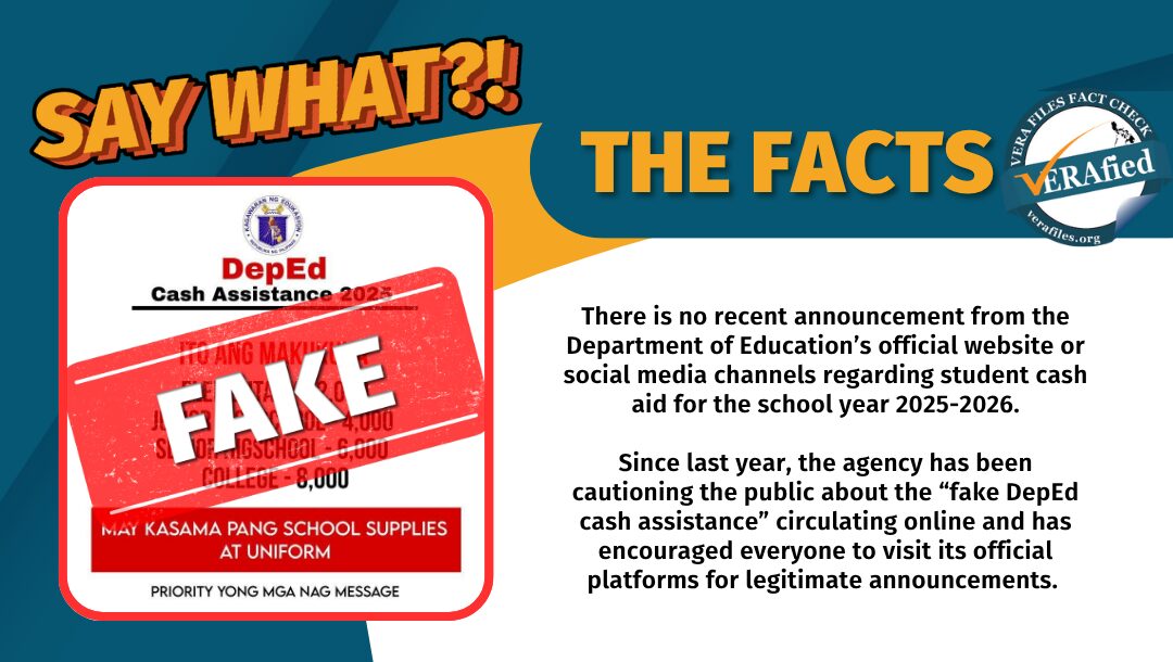 FACT CHECK: Circulating graphics on DepEd cash assistance for students FAKE