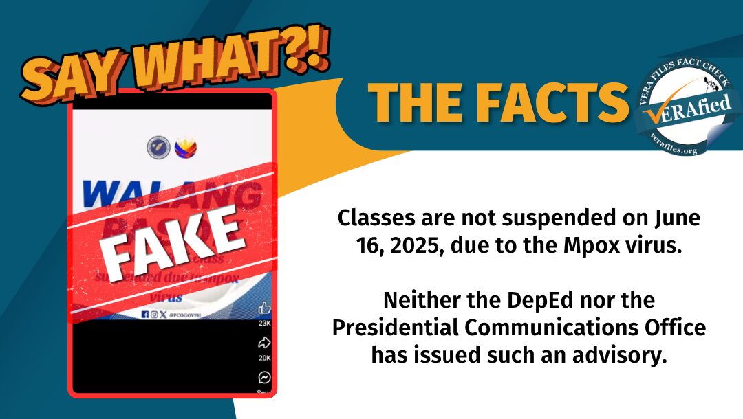 Classes on June 16, 2025, are not suspended due to the spread of Mpox, contrary to claims circulating online.