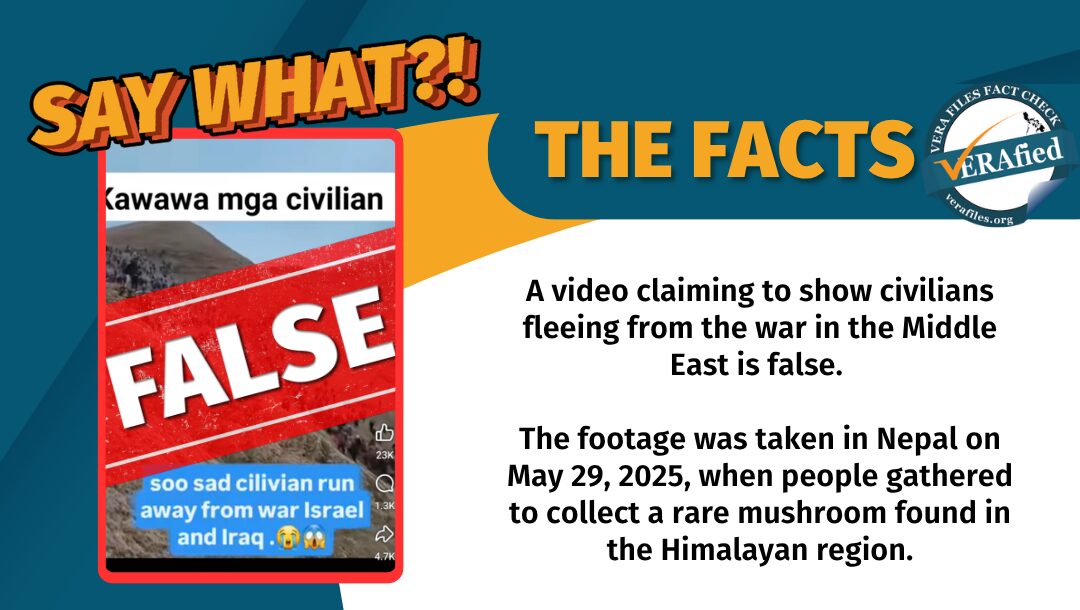 A viral video is circulating online claiming to show civilians supposedly fleeing from the war in the Middle East. This is false.