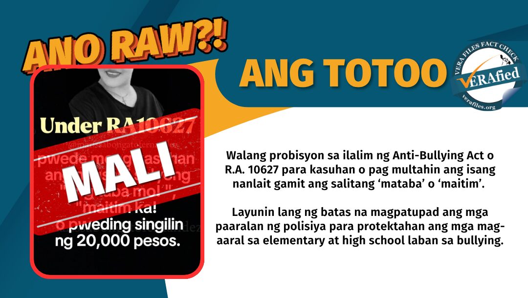 FACT CHECK: Legal provisions of Anti-Bullying Act for name-calling FALSE