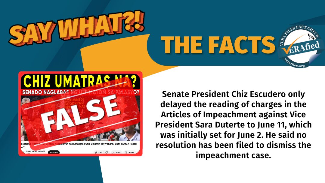 FACT CHECK: Escudero did NOT dismiss Duterte impeachment case