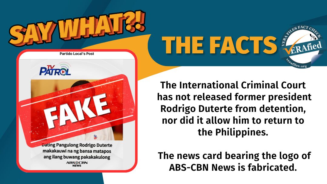 FACT CHECK: Graphic saying Duterte will return to PH FAKE