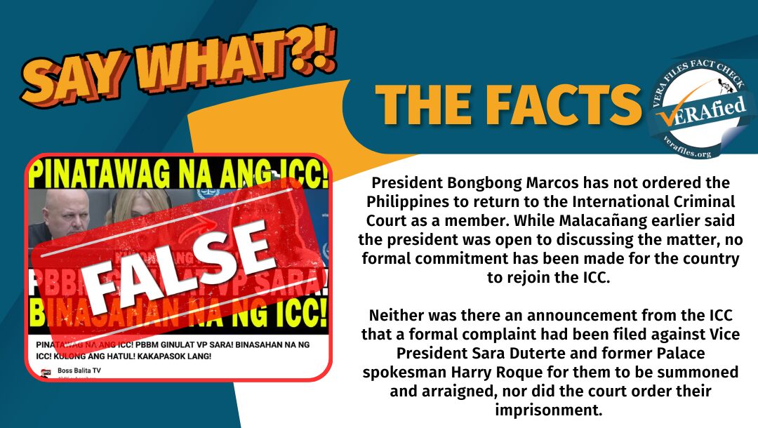 FACT CHECK: NO Marcos order for PH to rejoin ICC