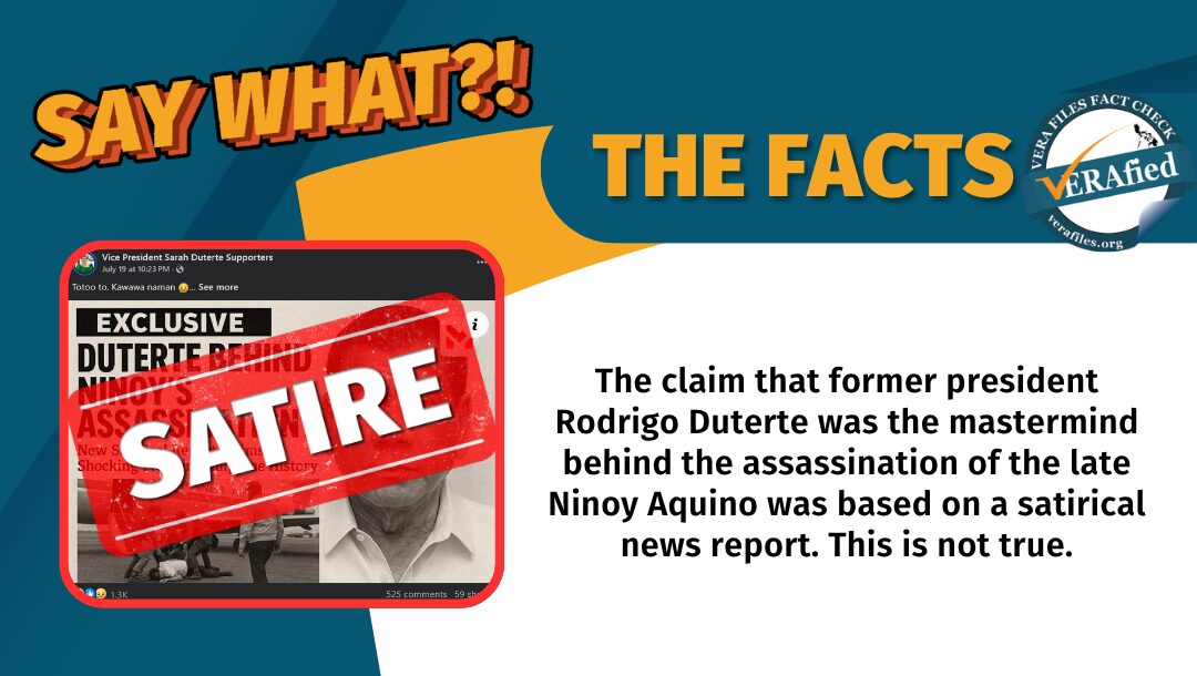 FACT CHECK: Report saying Duterte behind Ninoy Aquino’s death a SATIRE
