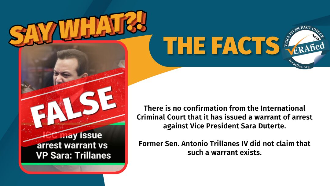 FACT CHECK: Trillanes has NO confirmation of VP Sara Duterte’s ICC warrant