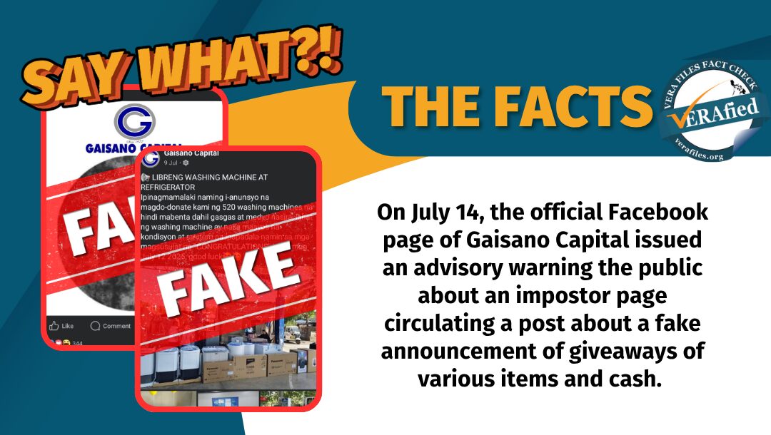 FACT CHECK: Impostor FB pages post FAKE Gaisano Capital giveaways