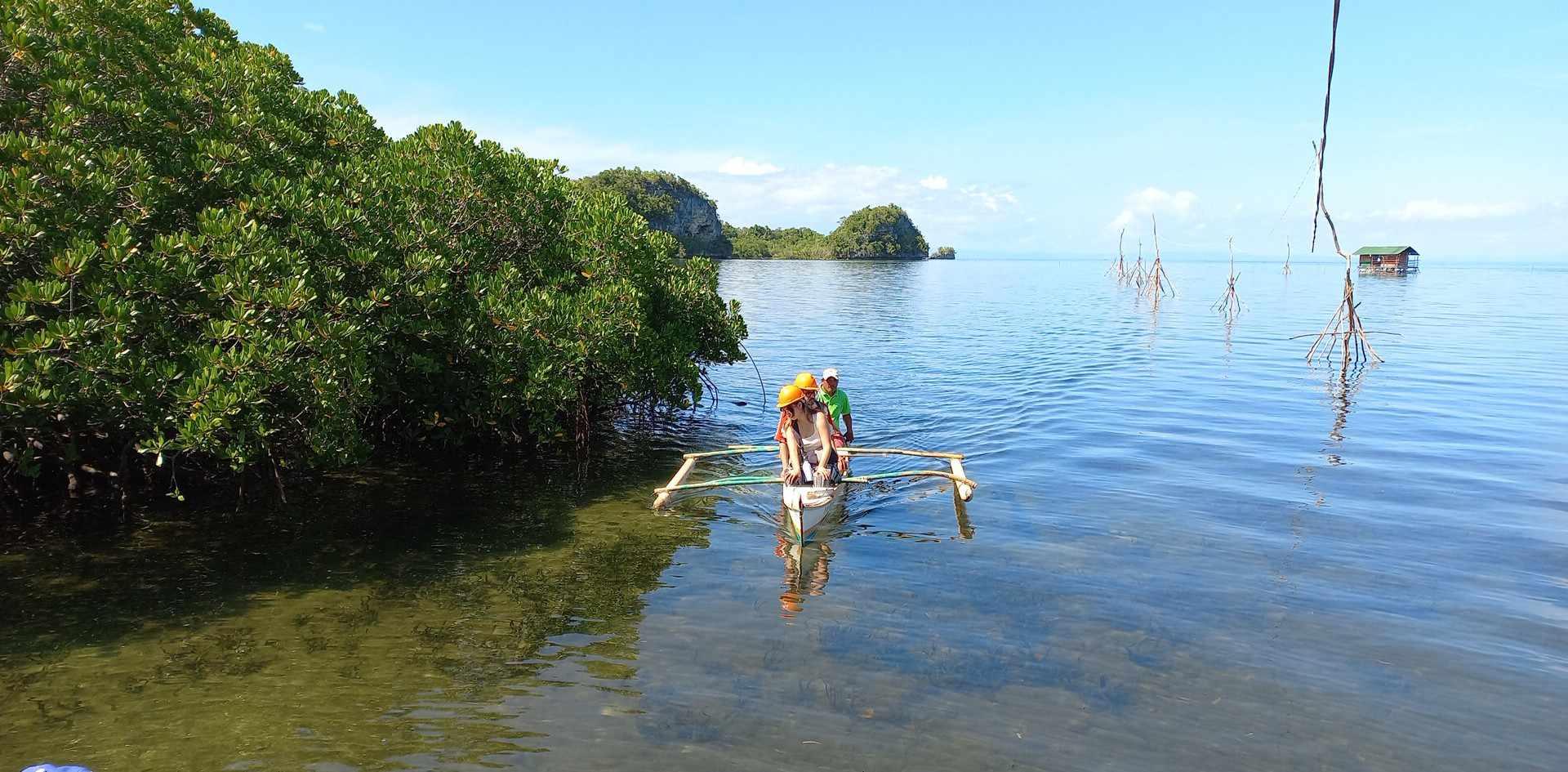 Guests returning from Lamanok tour pass by the Badiang fish sanctuary 