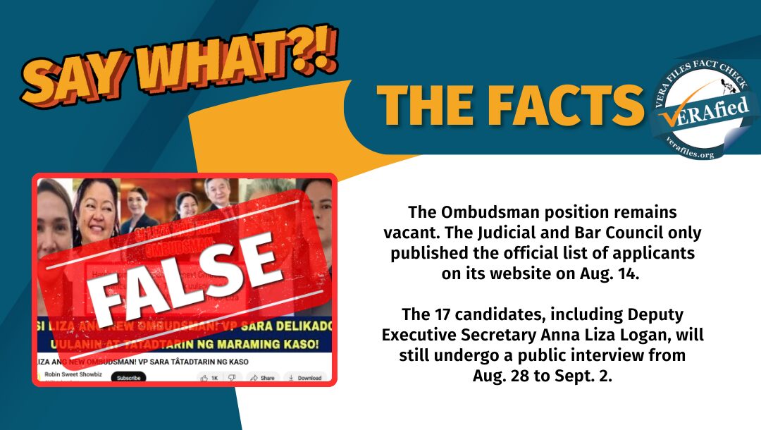 FACT CHECK: Malacañang’s Liza Logan is NOT the new Ombudsman