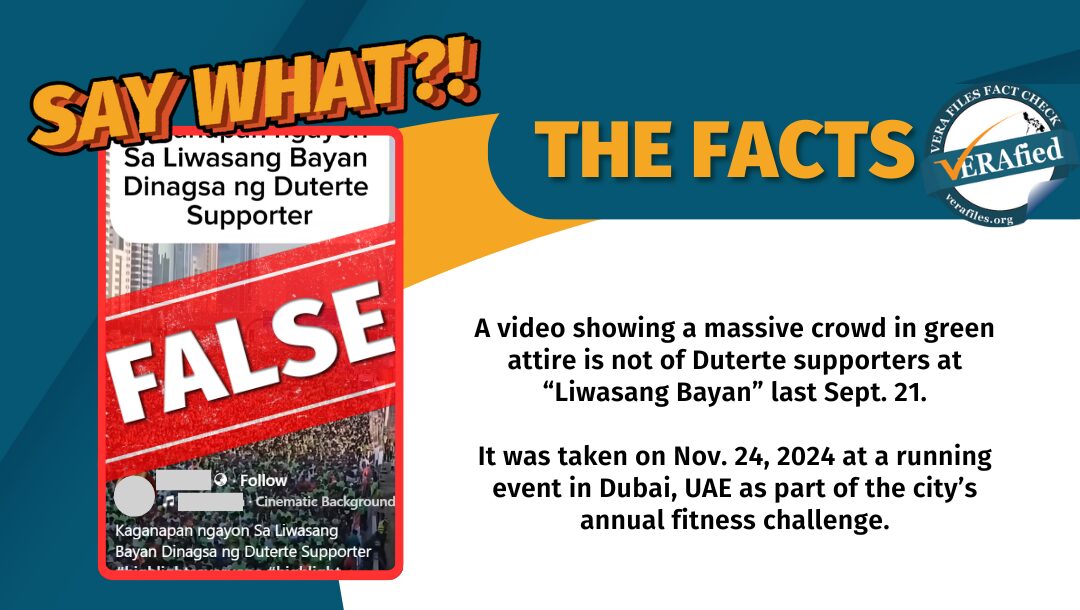 FACT CHECK: Video shows Dubai Run, NOT Duterte supporters at ‘Liwasang Bayan’