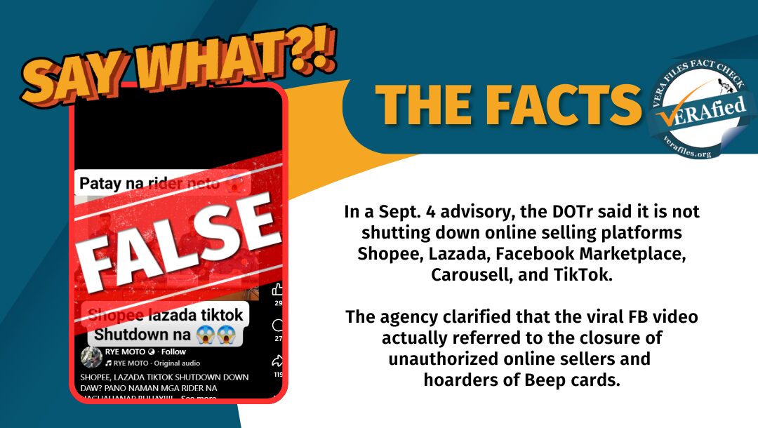 FACT CHECK: Ex-DOTr Chief Dizon did NOT order ‘shutdown’ of online selling platforms