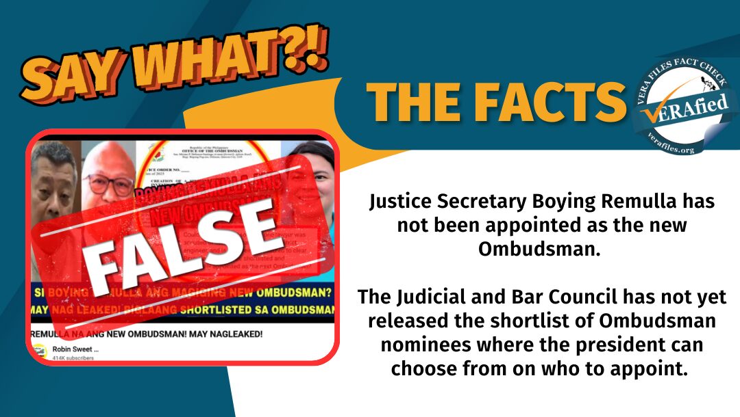 FACT CHECK: Remulla NOT named new Ombudsman