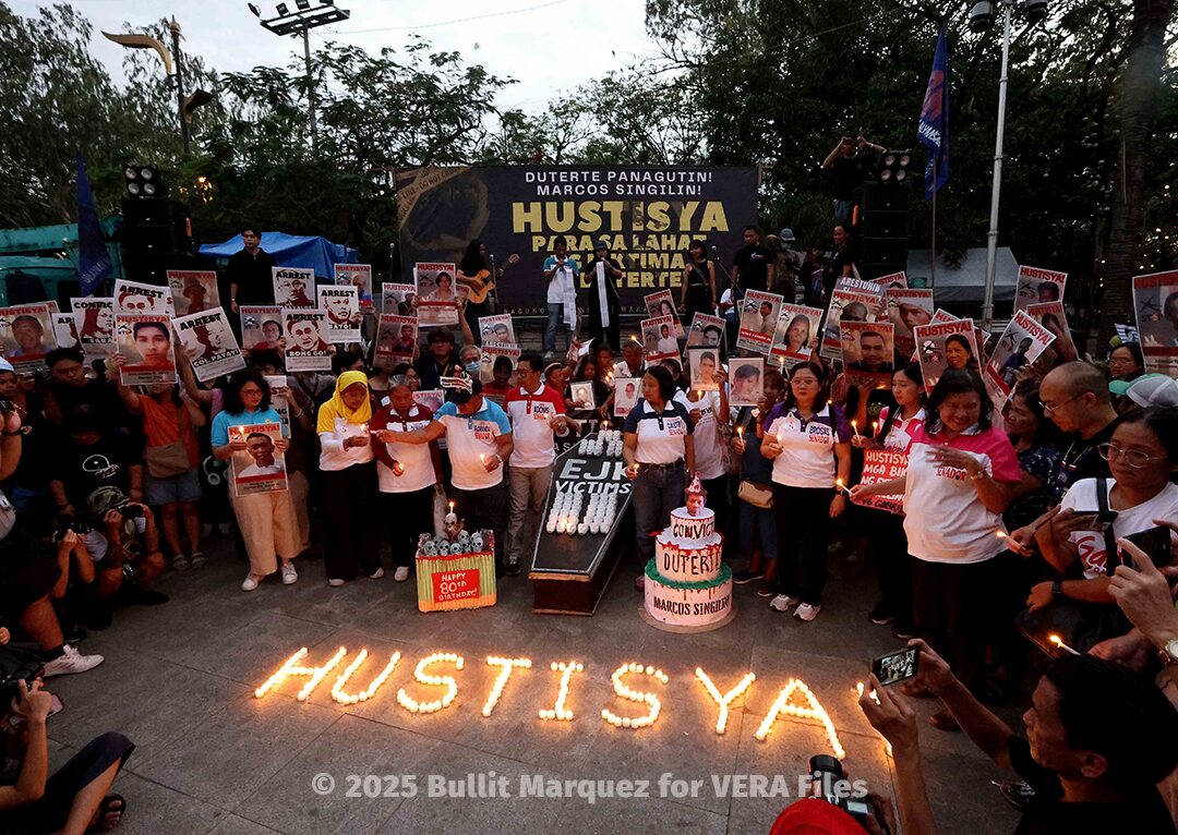 Victims of the drug war seek justice and aid from the National Bureau of Investigation on April 4, 2025 to probe incidents of harassment, intimidation and threats against them on social media. Photo by Bullit Marquez.