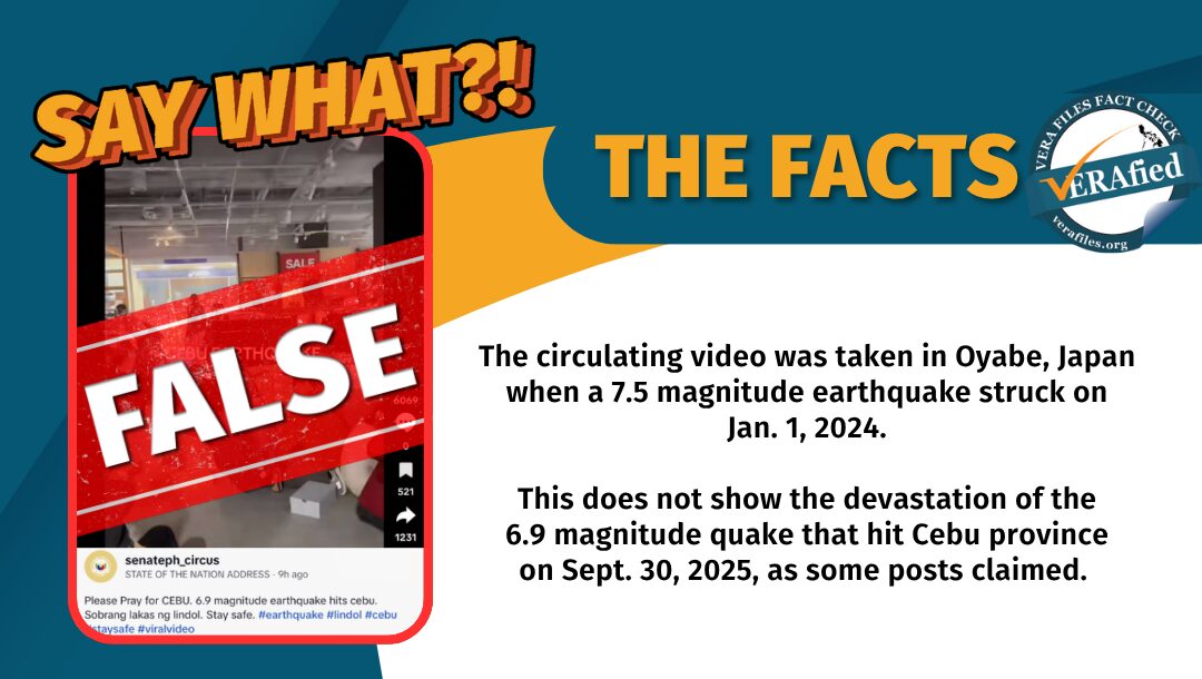 FACT CHECK: Video FROM Japan PASSED OFF as scene from 6.9 magnitude Cebu quake
