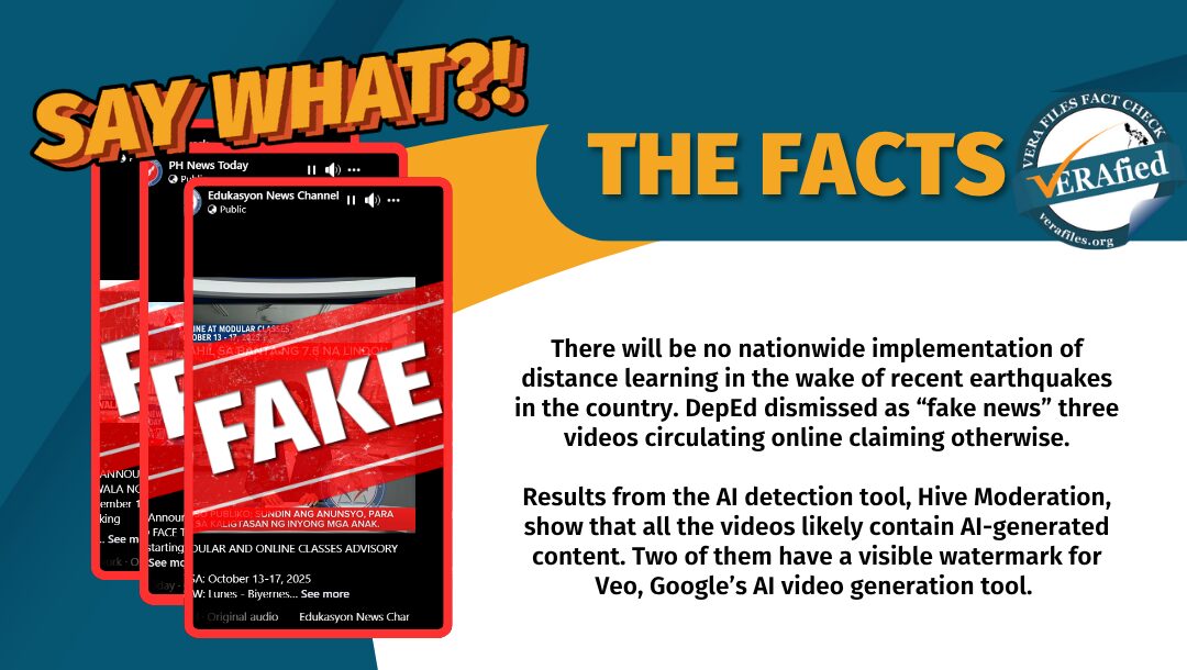 FACT CHECK: NO nationwide distance learning amid recent quakes
