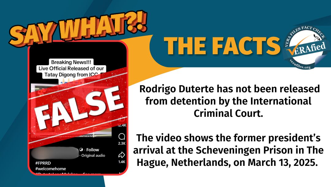 FACT CHECK: Duterte NOT released, video shows his arrival at The Hague prison