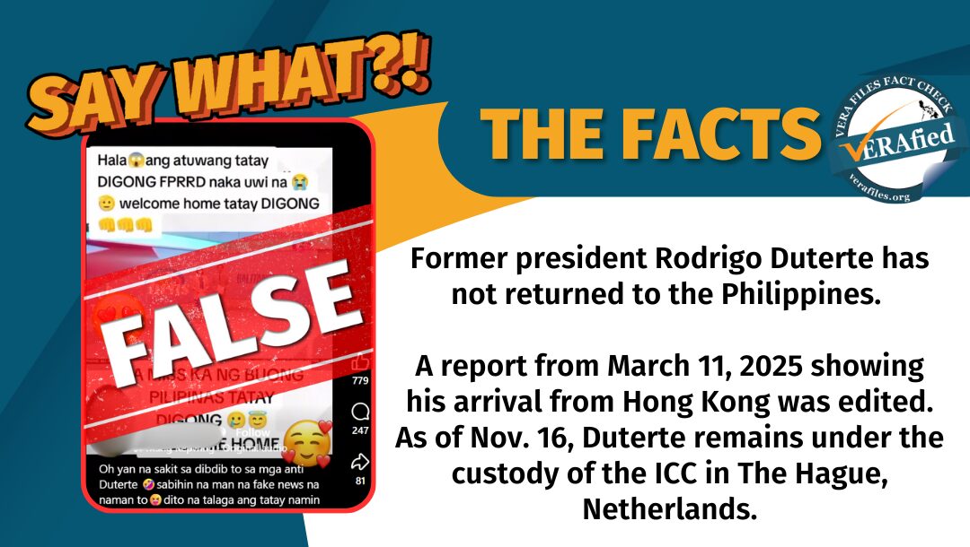 FACT CHECK: Old news report EDITED to claim Duterte back in PH