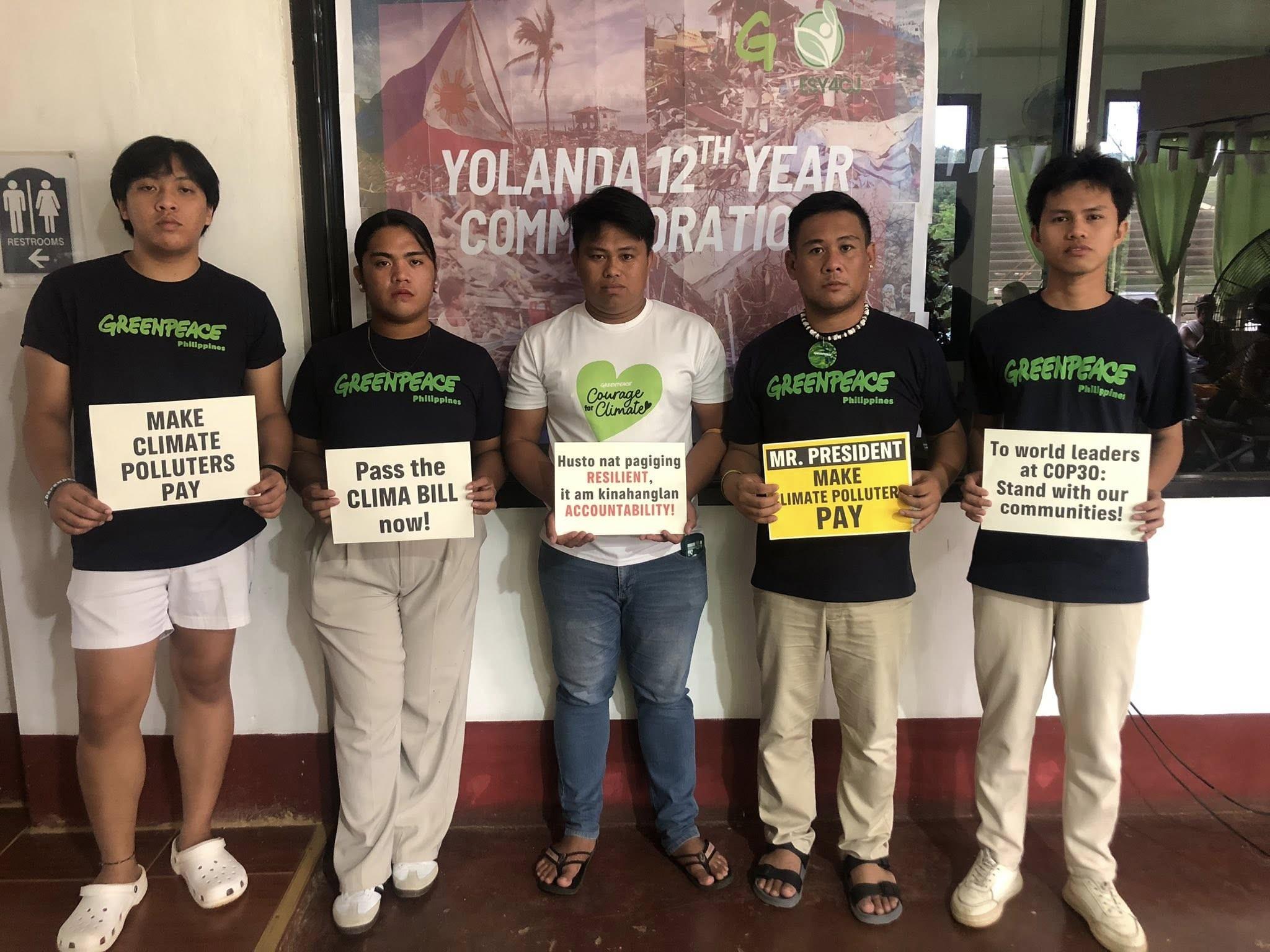 The Eastern Samar youth for Climate Change Justice, Greenpeace Philippines – Eastern Samar Volunteers, and LGU-Salcedo officials organized a Blood Letting Drive and Climate Crisis Call to Action as part of the 12th year commemoration of typhoon Yolanda on Nov. 8. (Photo by ESYCJ)