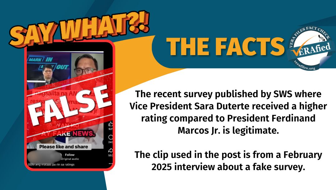 FACT CHECK: Old OCTA Research interview used to MISREPRESENT recent SWS survey