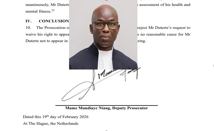 ICC prosecutor opposes Duterte  waiver not to appear in court for Feb. 23 hearing